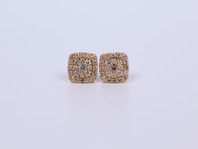 Load image into Gallery viewer, 10K Yellow Gold Square Earrings .950ctw