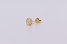 Load image into Gallery viewer, 10k Yellow Gold Hexagon Earrings .320Ctw