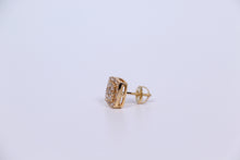 Load image into Gallery viewer, 10K Yellow Gold Square Earrings .950ctw