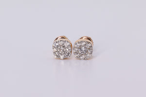 14K Rose Gold Square Earrings .750ctw
