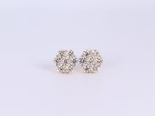 Load image into Gallery viewer, 14K Yellow Gold Flower Cluster Earrings 3.50Ctw