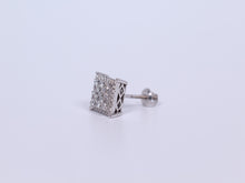Load image into Gallery viewer, 14K White Gold Square Earrings 1.05Ctw