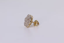 Load image into Gallery viewer, 14K Yellow Gold Flower Cluster Earrings 1.05Ctw