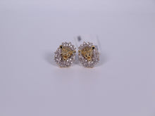 Load image into Gallery viewer, 10K Yellow Gold Lion Head Earrings .250Ctw