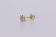 Load image into Gallery viewer, 14K Yellow Gold Square Earrings .250Ctw