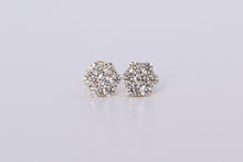 Load image into Gallery viewer, 14K Yellow Gold Flower Cluster Earrings 1.50Ctw