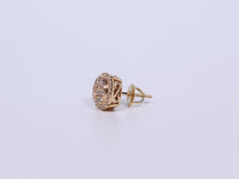 Load image into Gallery viewer, 10K Yellow Gold Round Earrings .850Ctw