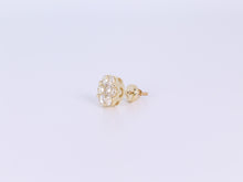 Load image into Gallery viewer, 10K Yellow Gold Flower Cluster Earrings 2.03Ctw