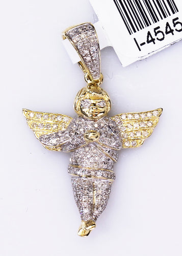 10K Two-Tone Gold Angel 0.47Ctw