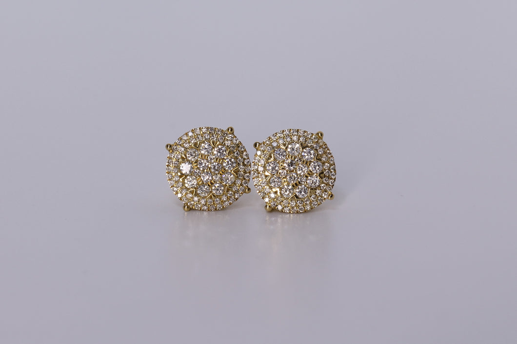 10k Yellow Gold Round Earrings .680Ctw