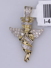 Load image into Gallery viewer, 10k Yellow Gold Angel Pendant 0.36Ctw
