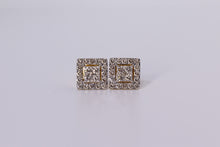 Load image into Gallery viewer, 14K Yellow Gold Square Earrings 1.26Ctw