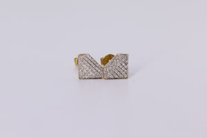 10k Yellow Gold Diamond Earrings .210Ctw