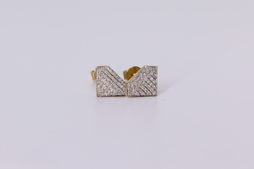 10k Yellow Gold Diamond Earrings .210Ctw