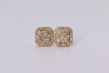 Load image into Gallery viewer, 10k Yellow Gold Square Earrings 1.35Ctw