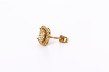 Load image into Gallery viewer, 10 Yellow Gold Square Earrings 1.00Ctw