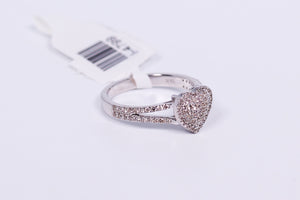 14K White Gold Heart Ring .540Ctw