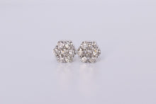 Load image into Gallery viewer, 14K White Gold Flower Cluster Earring 2.05Ctw