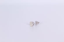 Load image into Gallery viewer, 10K White Gold Flower Cluster Earrings .740Ctw