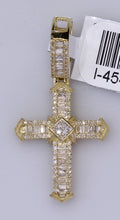 Load image into Gallery viewer, 10k Yellow Gold Cross Pendant .47Ctw