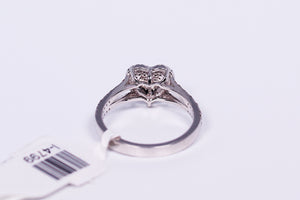 14K White Gold Heart Ring .540Ctw