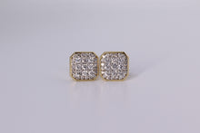 Load image into Gallery viewer, 14K Yellow Gold Square Earrings 1.00Ctw