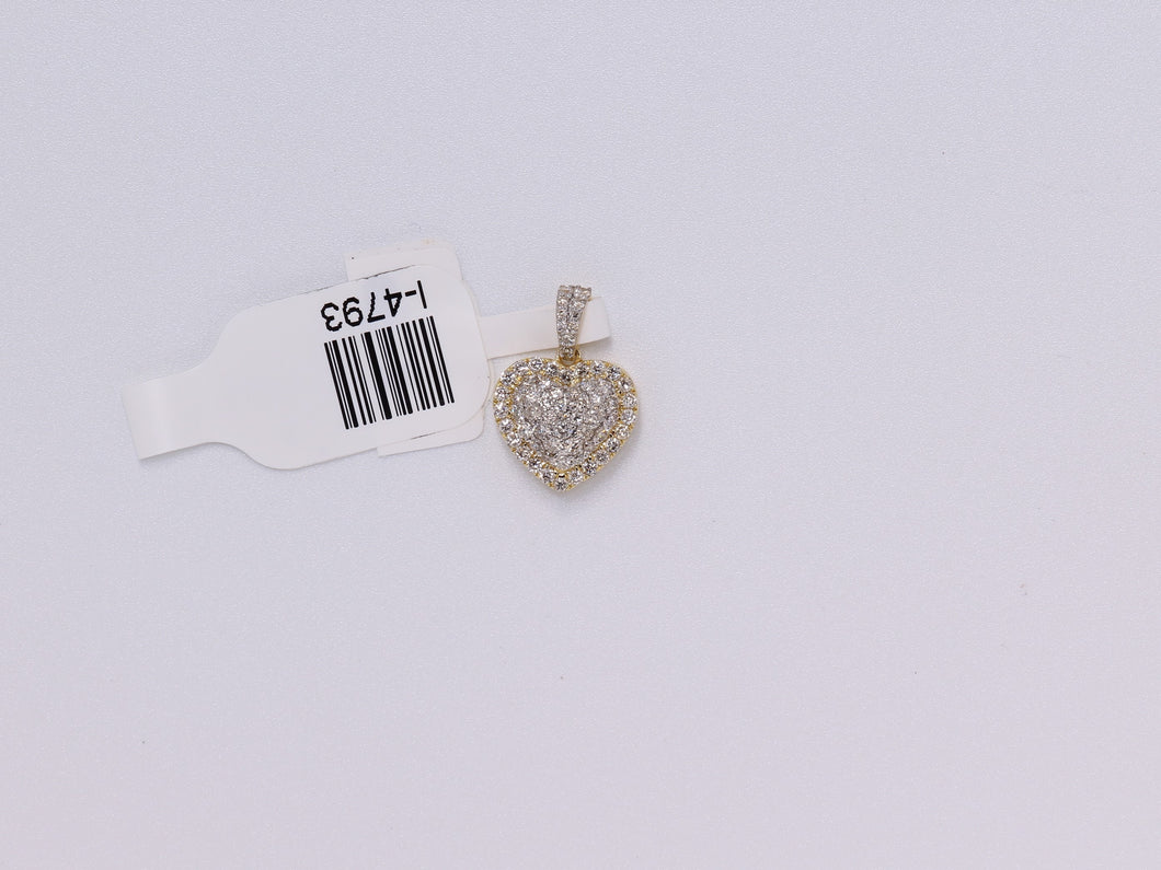 14k Yellow Gold Heart Pendant .49Ctw