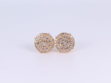 Load image into Gallery viewer, 10K Yellow Gold Round Earrings 1.95Ctw