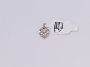 14K White Gold Heart Pendant .50Ctw