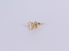 Load image into Gallery viewer, 10K Yellow Gold Flower Cluster Earrings .730Ctw