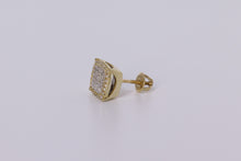 Load image into Gallery viewer, 10K Yellow Gold Square Earrings .330Ctw