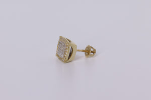 10K Yellow Gold Square Earrings .330Ctw