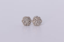Load image into Gallery viewer, 14K White Gold Flower Cluster Earrings .740Ctw