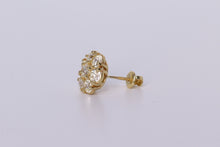 Load image into Gallery viewer, 14k Yellow Gold Flower Cluster Earrings 2.25Ctw