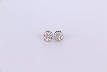Load image into Gallery viewer, 10k White Gold Flower Cluster Earrings .700Ctw