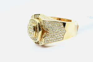 10K Yellow Gold Square Cluster Ring