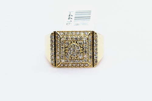 10k Yellow Gold Square Cluster Ring