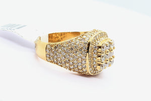 14K Yellow Gold Square Cluster Ring