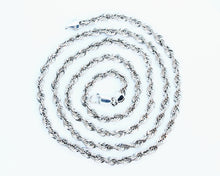 Load image into Gallery viewer, 10k 5mm White Gold Light Weight Diamond Cut Rope Chains